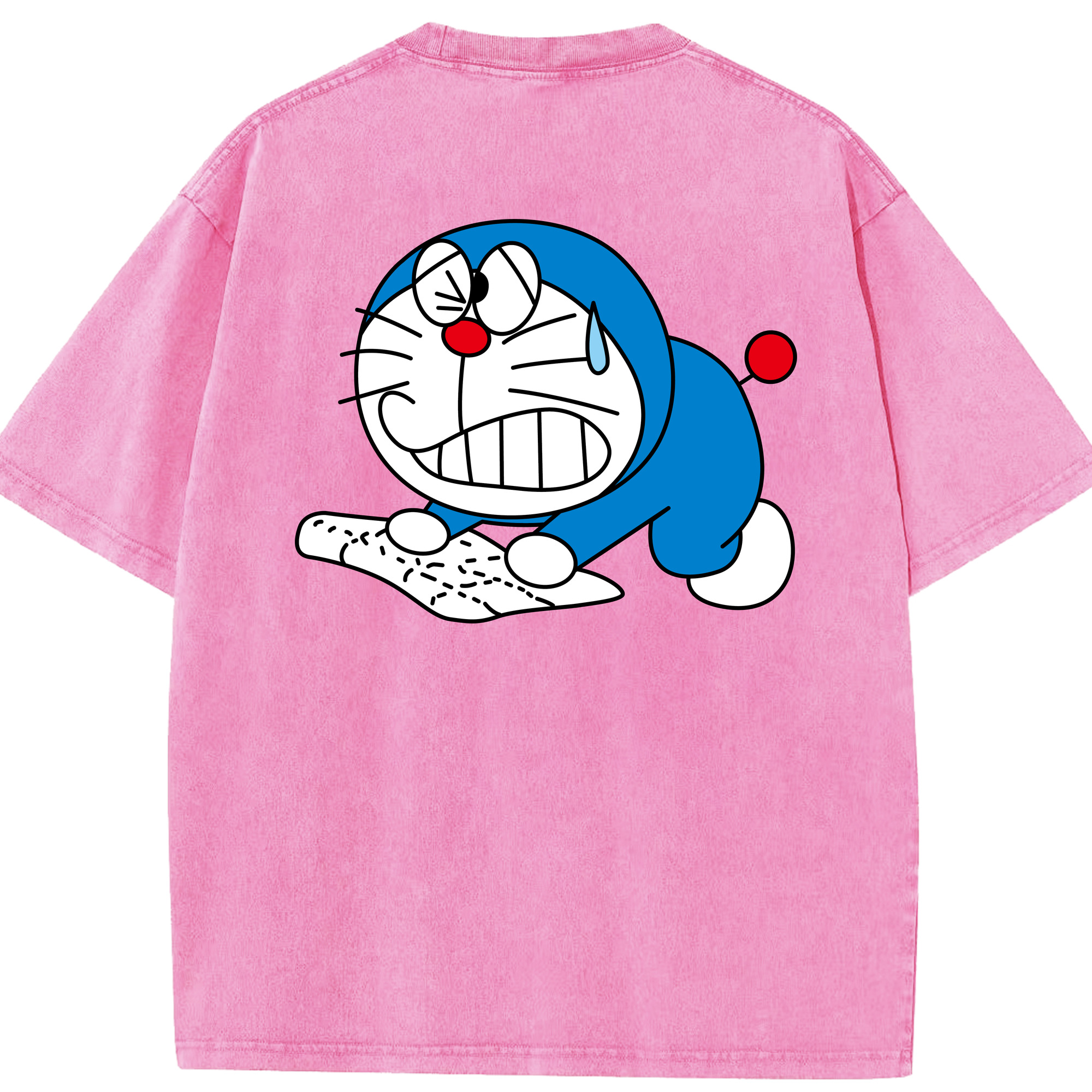 （画像用） ドラえもん Doraemon 綿100% ヴィンテージ風 半袖Tシャツ（背面プリント）
